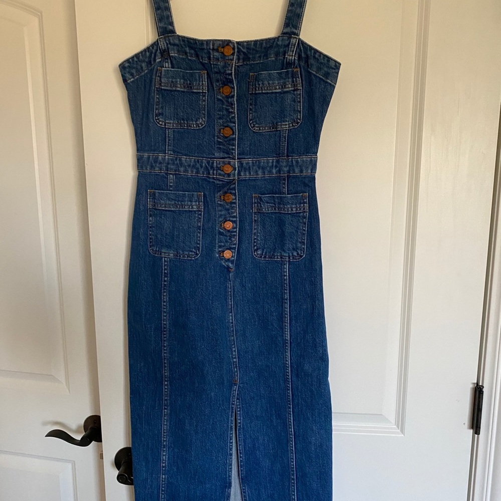 Denim button down dress